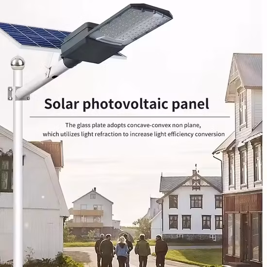Lampione stradale solare Bspro Proiettore 100W 200W Impermeabile IP65 Lampione stradale solare LED all-in-one