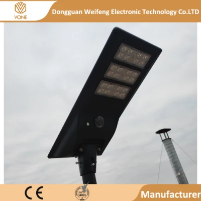 Produttore: Lampione stradale solare integrato per esterni impermeabile a LED tutto in uno a energia solare da 30 W 50 W 80 W con pannello solare